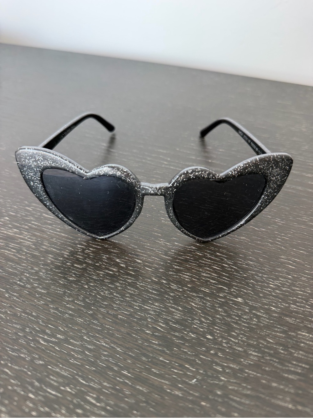 art class Black Glitter Heart Sunglasses for Kids